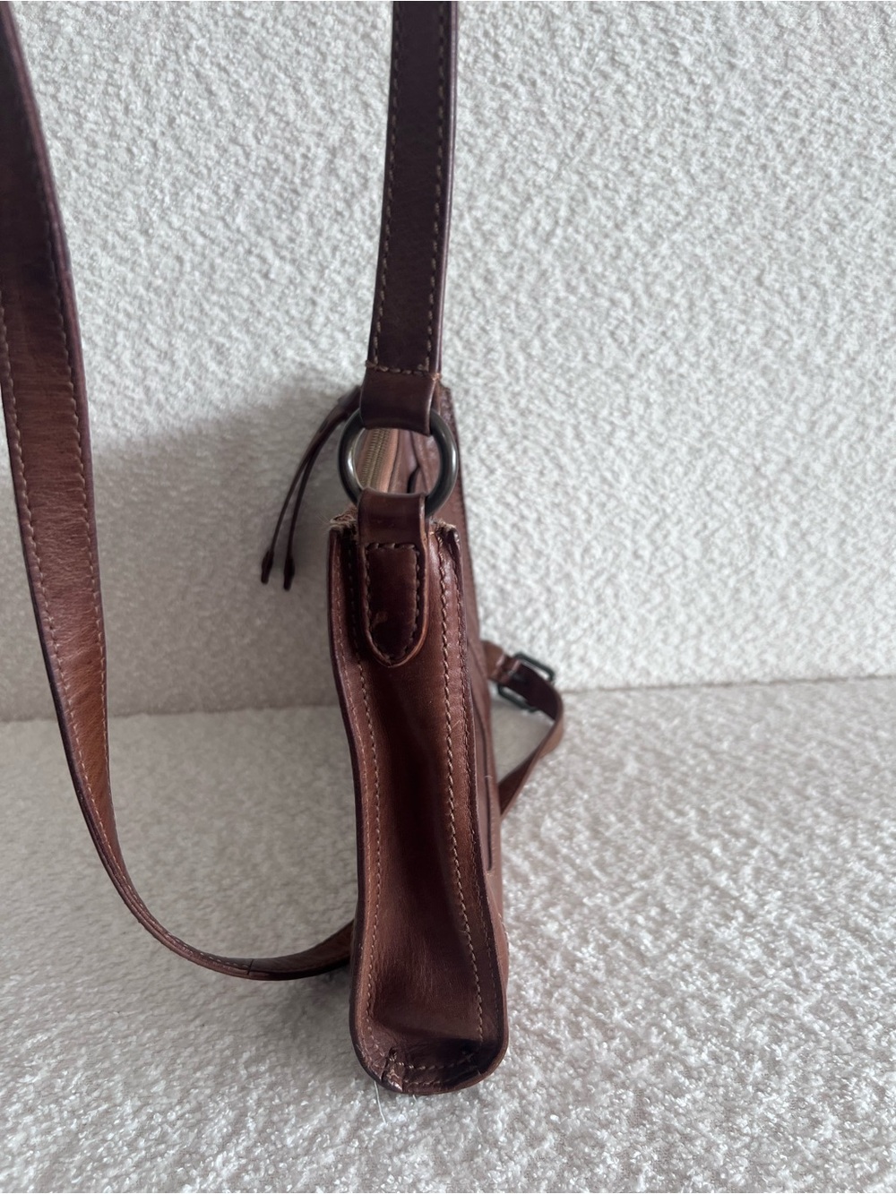 Frye Melissa‎ Zip Crossbody Leather Brown Purse Bag - Picture 10 of 15